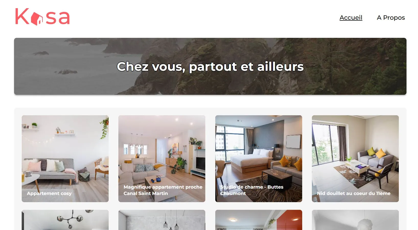 Capture d'écran du projet Kasa